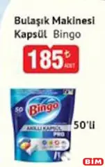 BİNGO BULAŞIK MAKİNESİ TABLETİ KAPSÜLÜ 50'Lİ